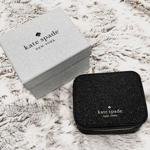 Kate Spade Sparkly Glitter Travel Jewelry Holder With Gift Box & Gift Bag NWT